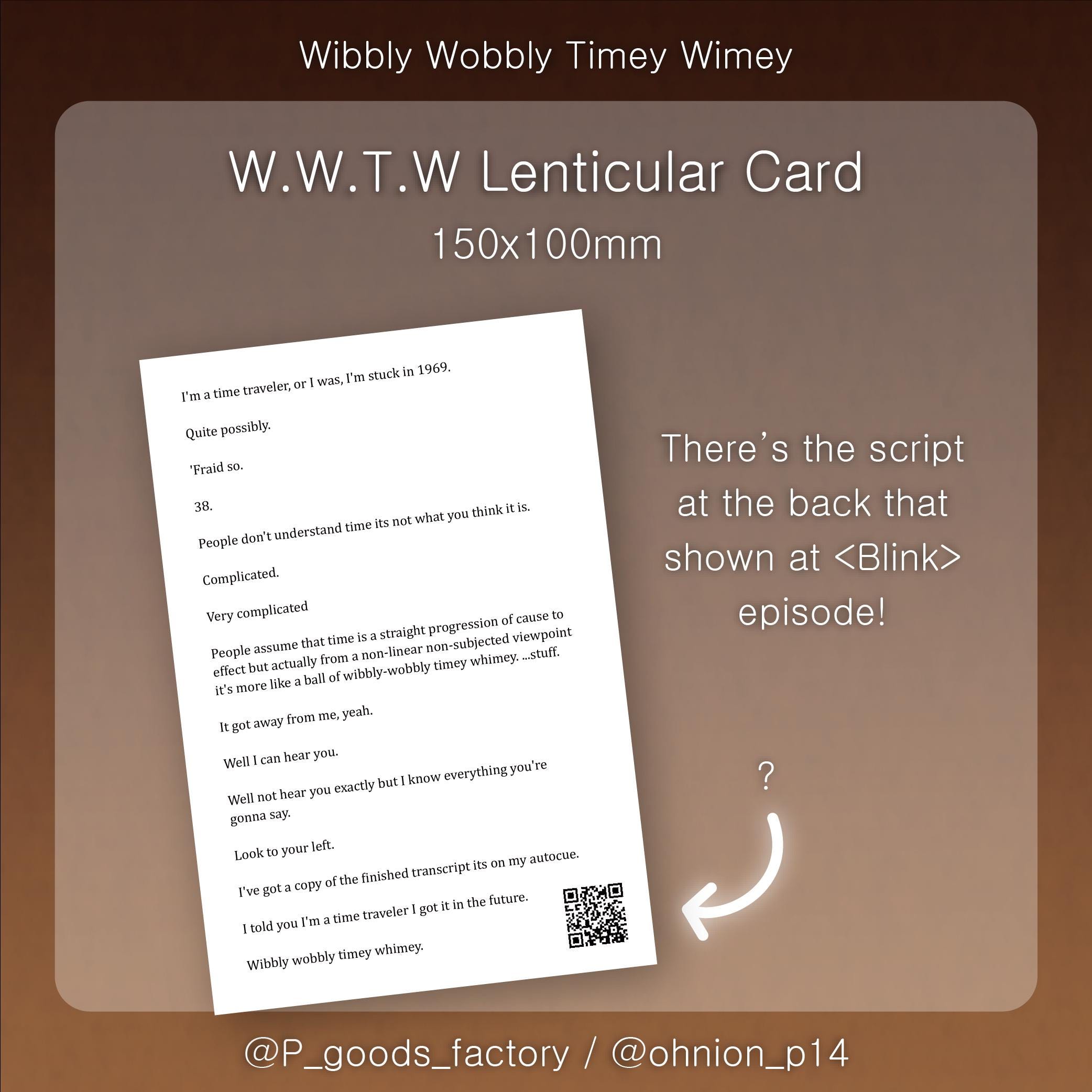 Doctor Who - wibbly Wobbly Timey Wimey Lenticular Card - Etsy