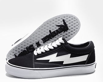 velcro vans with lightning bolt