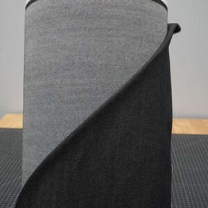 Black raw denim fabric 11oz.