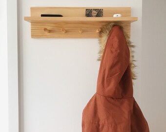 Pine Entry Way Organiser - Coat rack - Storage shelf - Floating shelf