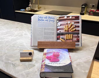 Handmade Hardwood Cookbook Stand: Recipe Book Holder
