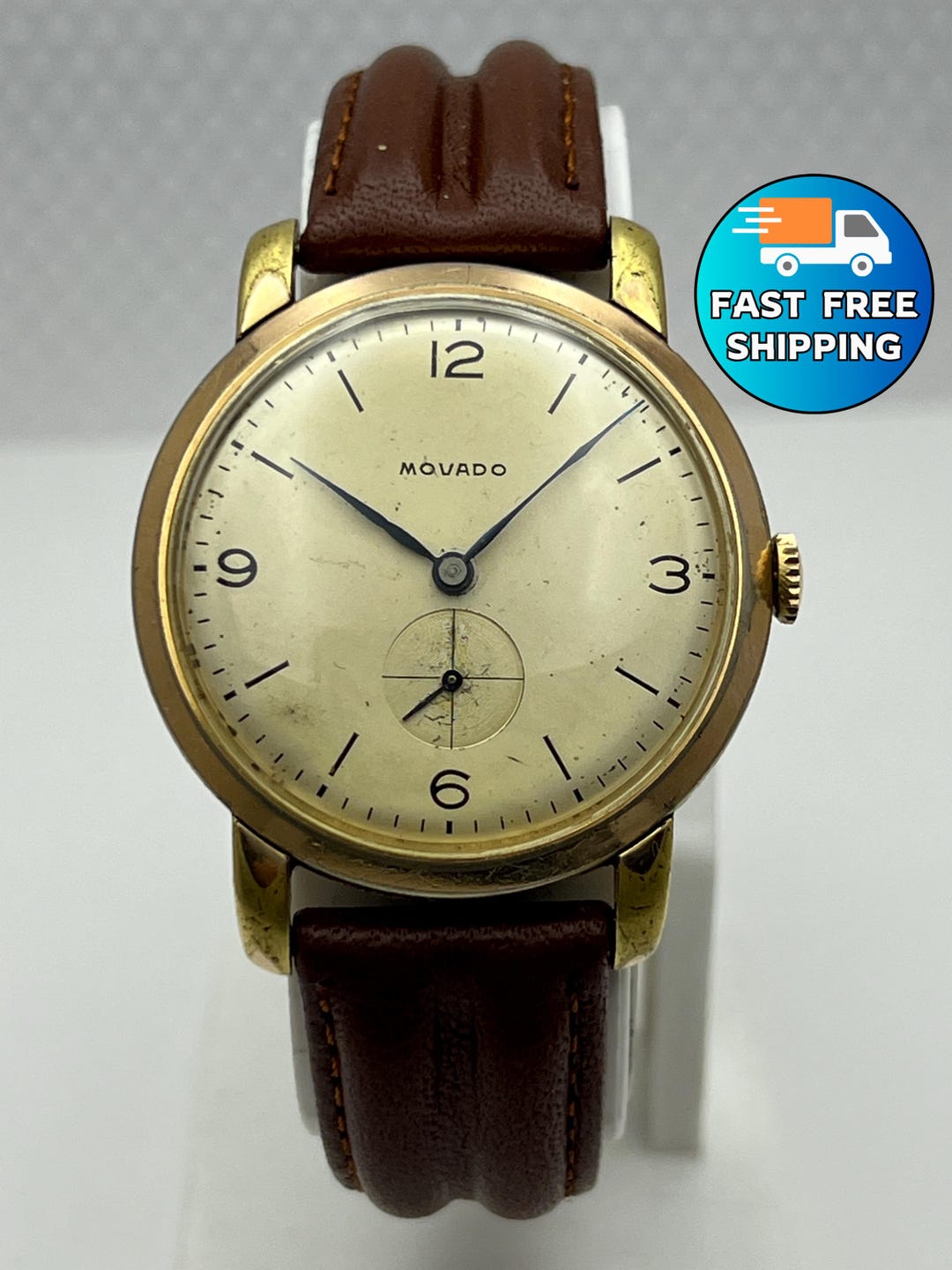 Vintage Movado Chronometer Wristwatch Gold Plated, Swiss
