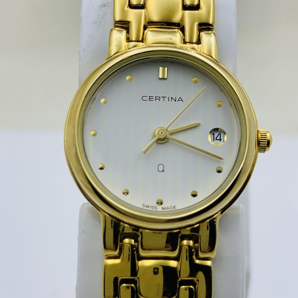 Certina Q Swiss Made NOS Quartz Gold plated - Dress - Ladies wristwatch ca.2000s