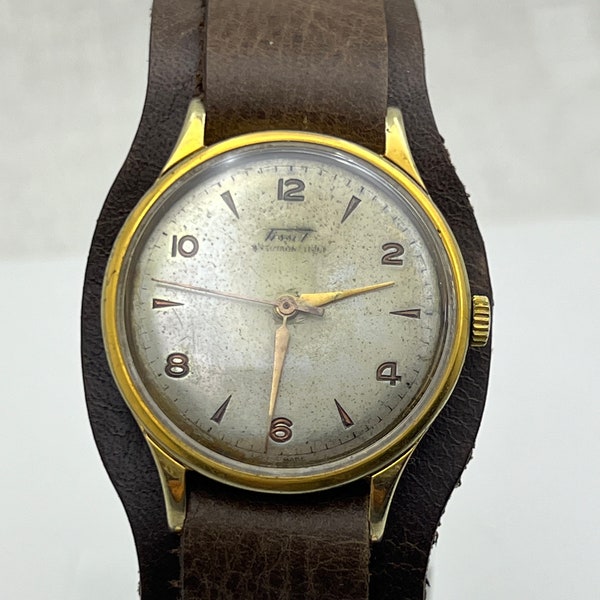 vintage TISSOT Cal.27 Hand Winding Gold Plated Swiss Made men's wristwatch 1960s