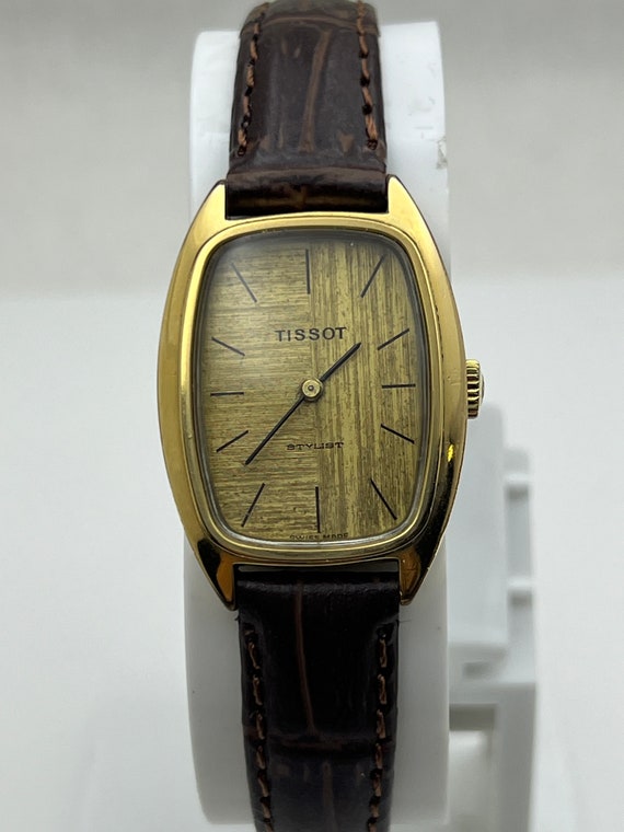 1970s Tissot Tiger Eye Dial Wristwatch Hand Windi… - image 1