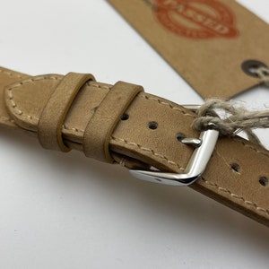 Beige 22/18mm Hand Made & Hand Stitch Leather High Quality Strap UNWORN