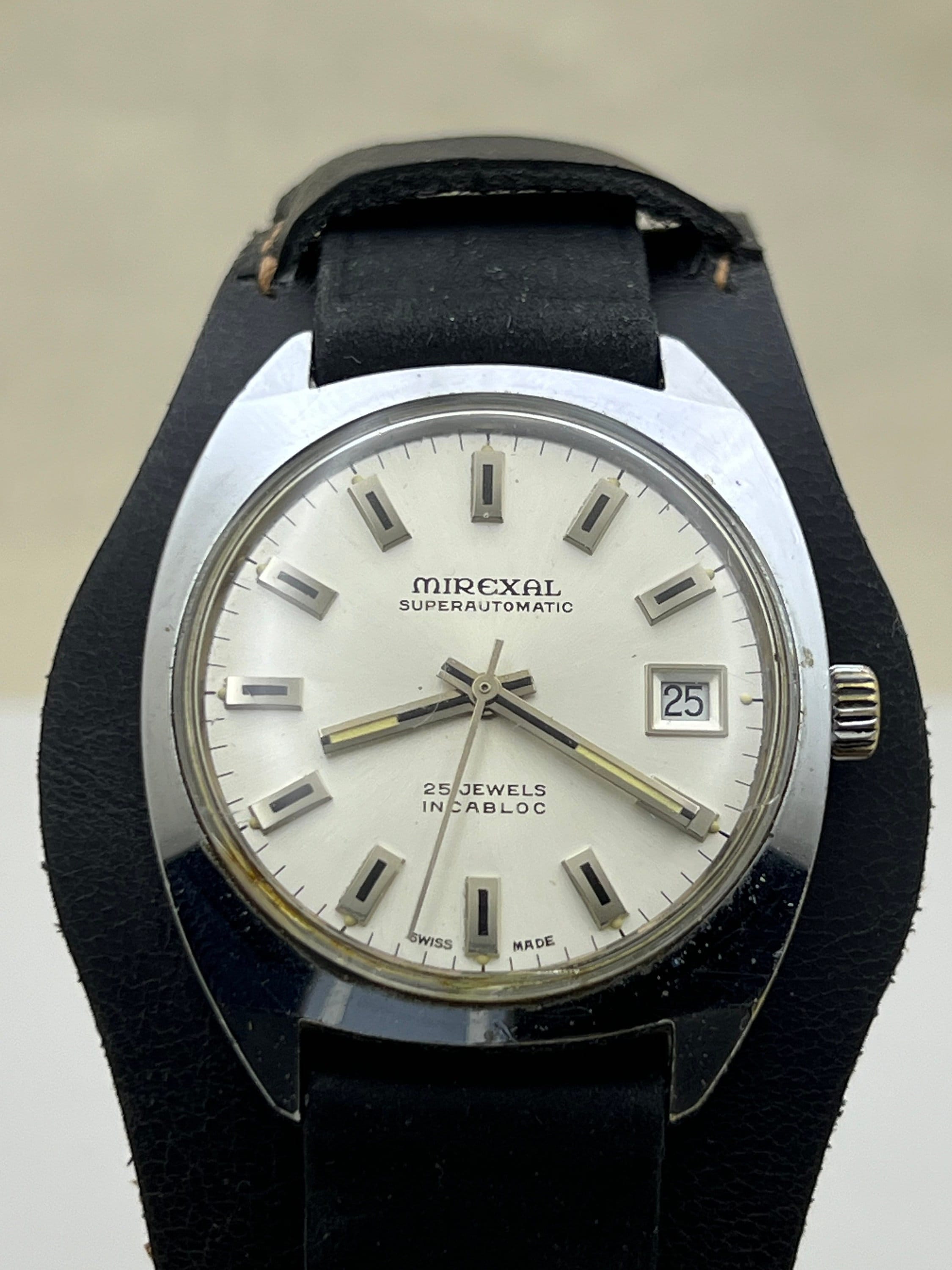 Vintage Mirexal Superautomatic 25 Jewels Men's Wristwatch 1970s