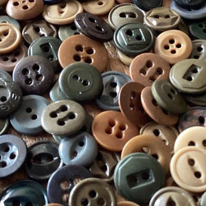 35 Vintage work shirt button lot workware buttons / uniform buttons crafting junk journal, scrapbooking, sewing slow stitch replacement