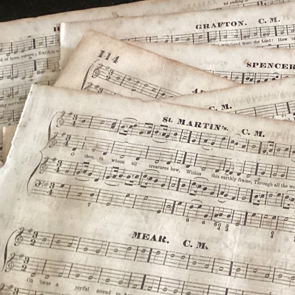 1800s, antique sheet music lot ephemera lot aged paper for junk journaling, scrapbooking, Craft projects