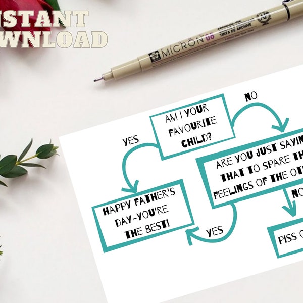 Fathers Day gift  PRINTABLE/ Favourite Child / Fathers Day Flowchart