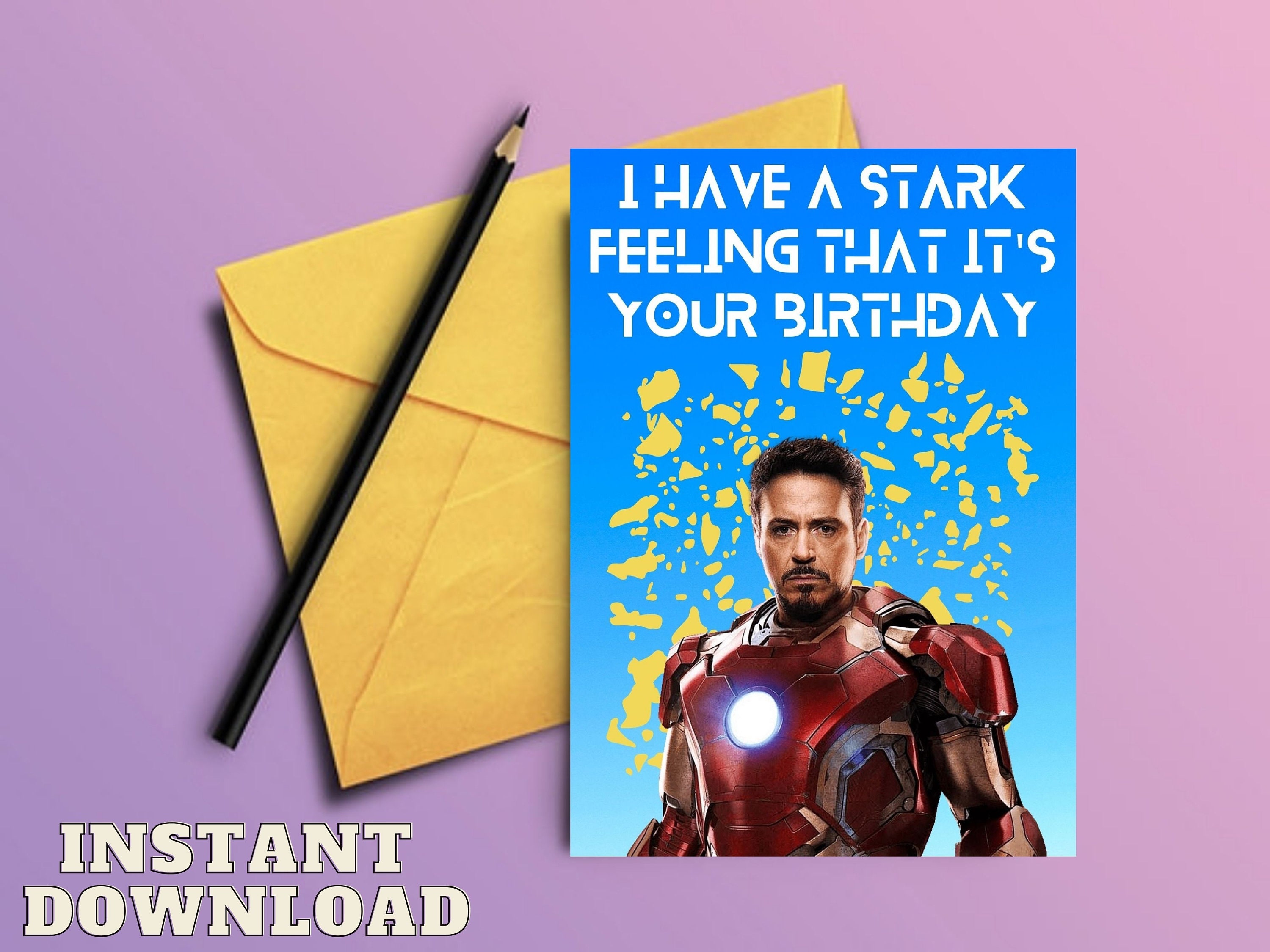 Iron Man Geburtstagskarte Tony Stark druckbare Karte Etsy