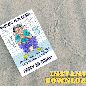 Lustige DRUCKBARE Geburtstagskarte | Alter Männerwitz | Rudy Geburtstagskarte | SOFORTIGER DOWNLOAD