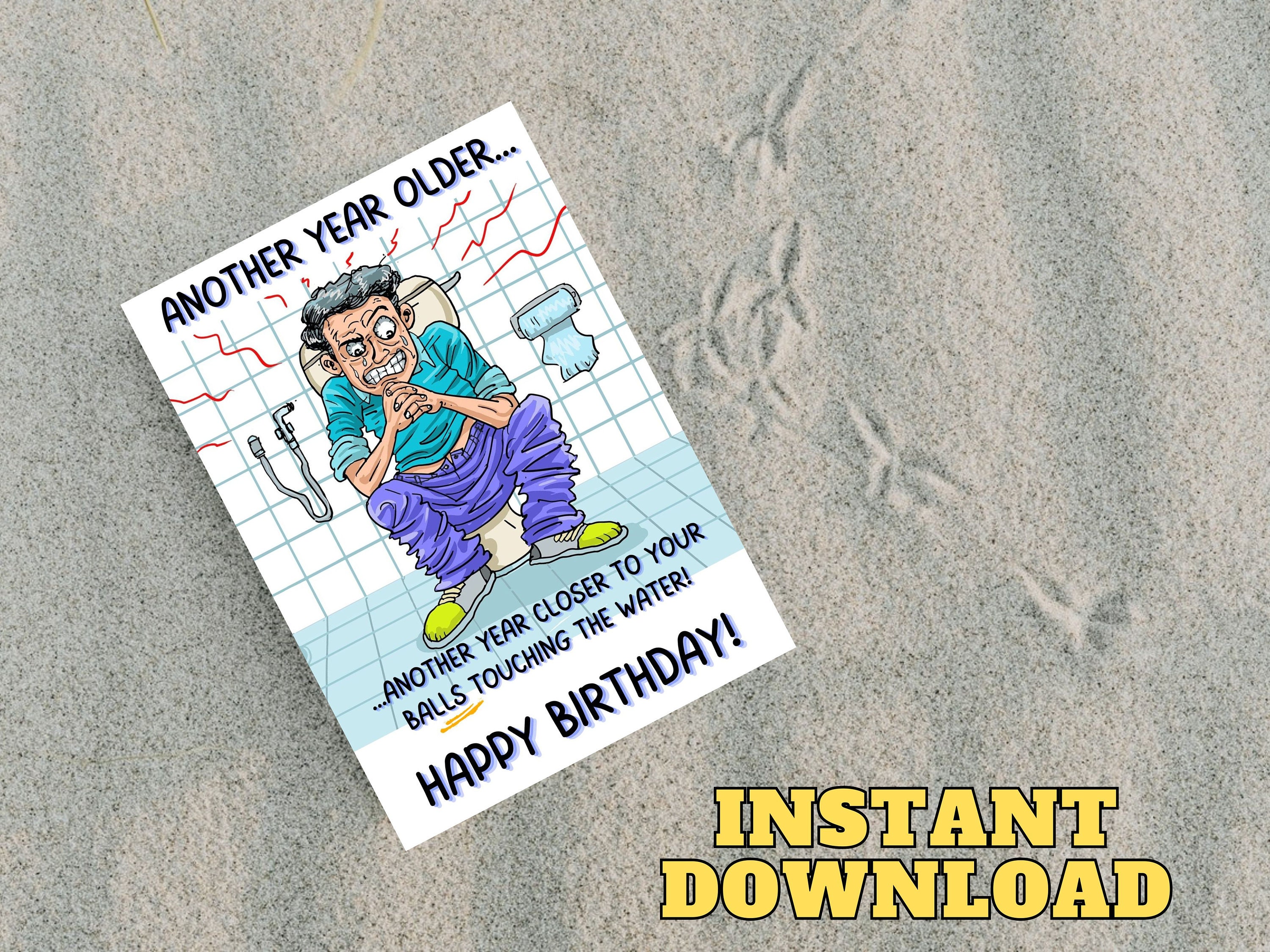 Funny Old Man Birthday Card | Rude Joke (instant Download) - Etsy