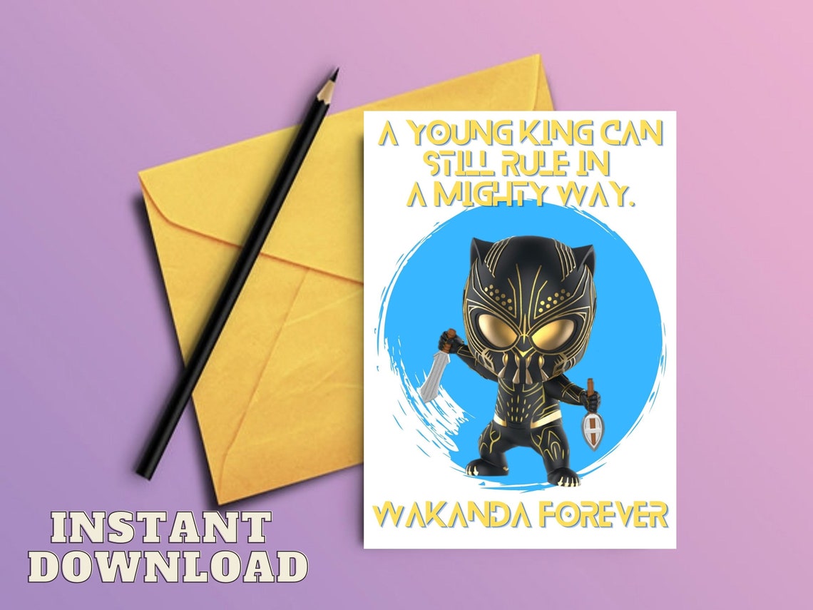 Black Panther Inspired Card for Birthday / Tarjeta | Etsy