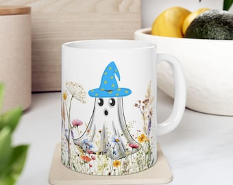 Cottagecore Ghost Coffee Mug: Spooky Witchy Fall Mug