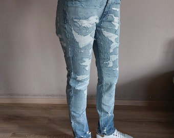 Vintage 90s Diesel Rizzo Distressed Jeans - Slim Straight Low Waist W27 L32
