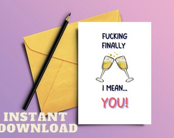 Funny Wedding PRINTABLE Card, Congratulations marriage Card, Mature Adult Humor, INSTANT DOWNLOAD