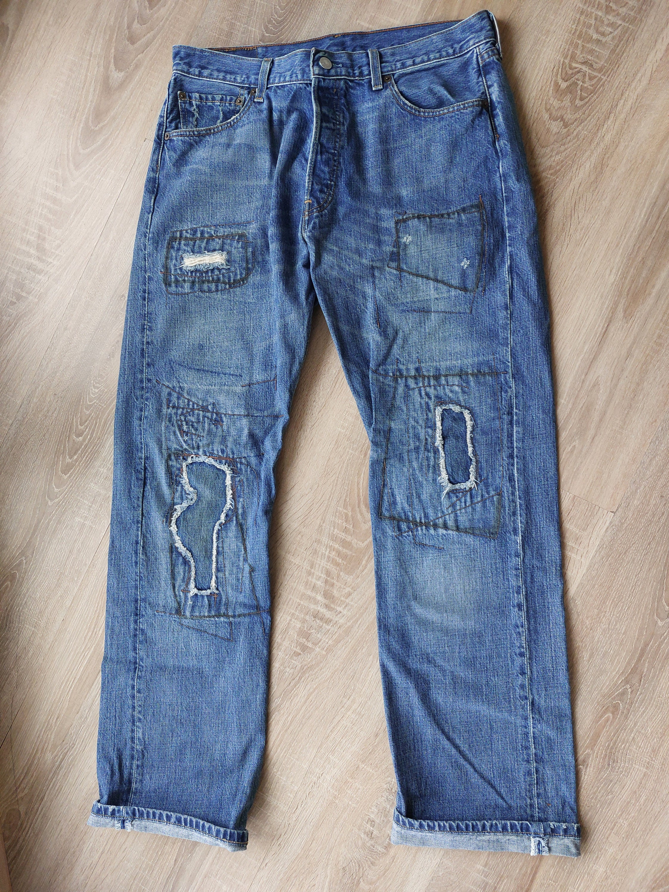 Vintage 90s Levi's 501 Jeans: Distressed Denim W34/L32 - Etsy
