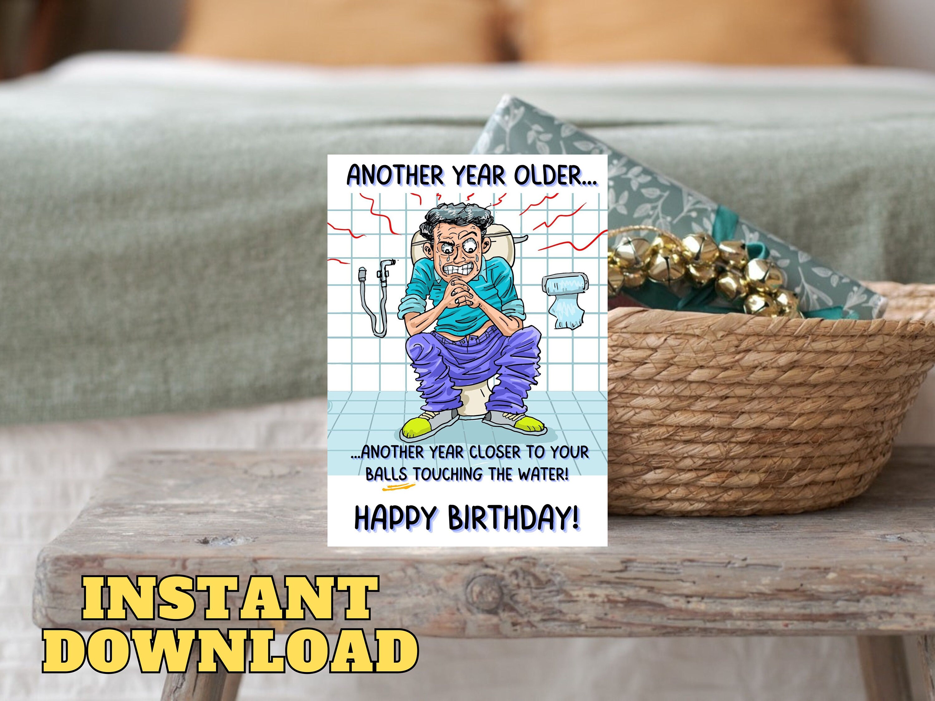 Funny Old Man Birthday Card | Rude Joke (instant Download) - Etsy