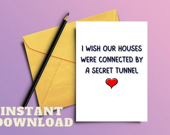 I Miss You Card: Long Distance Friendship, Printable 5x7 (Instant Download)