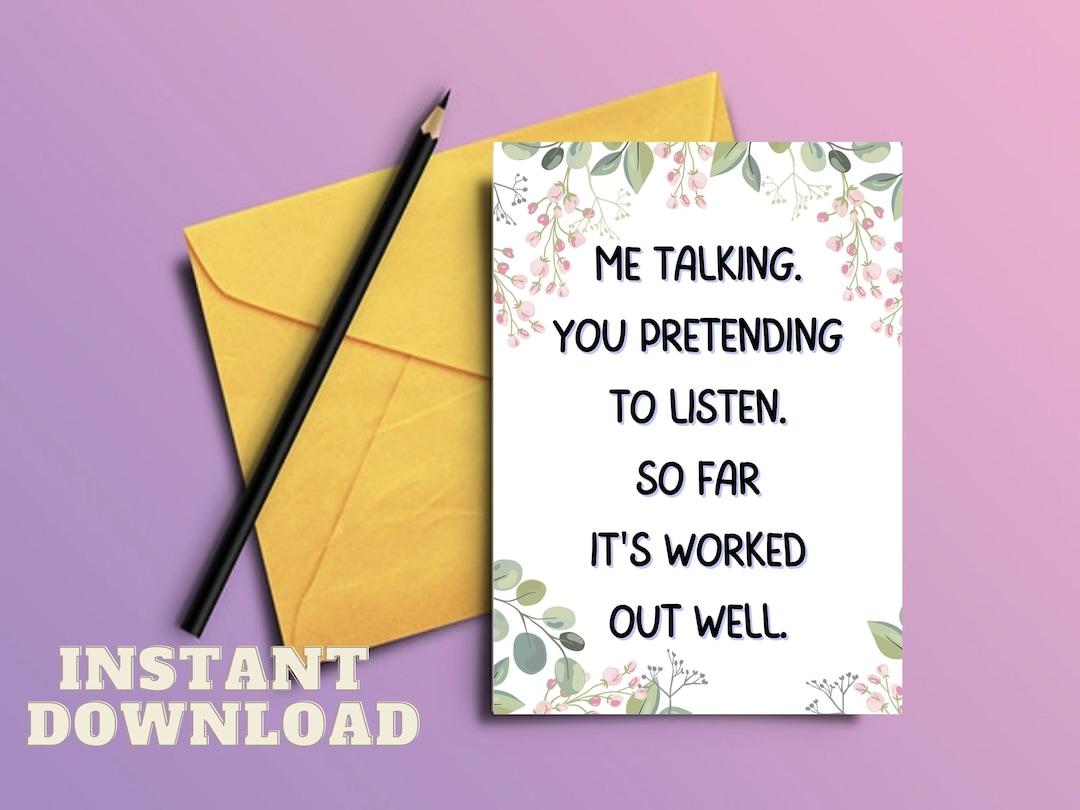 Funny Anniversary Card for Husband Funny Birthday PRINTABLE Card for ...