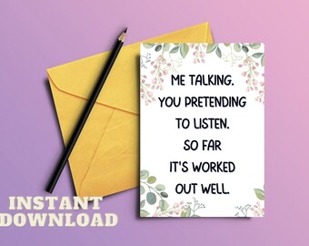 Funny Anniversary Card: Printable Love Card for Partner (Digital Download)