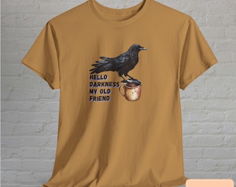 Rabe Krähe Kaffee Halloween T-Shirt: Unisex Comfort Farben T-Shirt