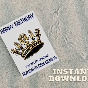 Feliz Aniversário - Você é um ser humano incrível/gênio | Cartão de aniversário engraçado para imprimir | Brooklyn 99 | Jake e Amy