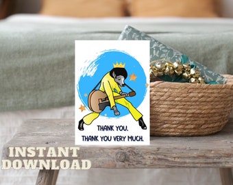 Elvis Presley Thank You Card: Hound Dog Gift (Printable Digital Card)