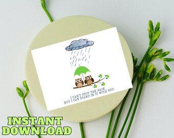 Ermutigungskarte | Standing With You Eule Illustration (Digitaler Download)