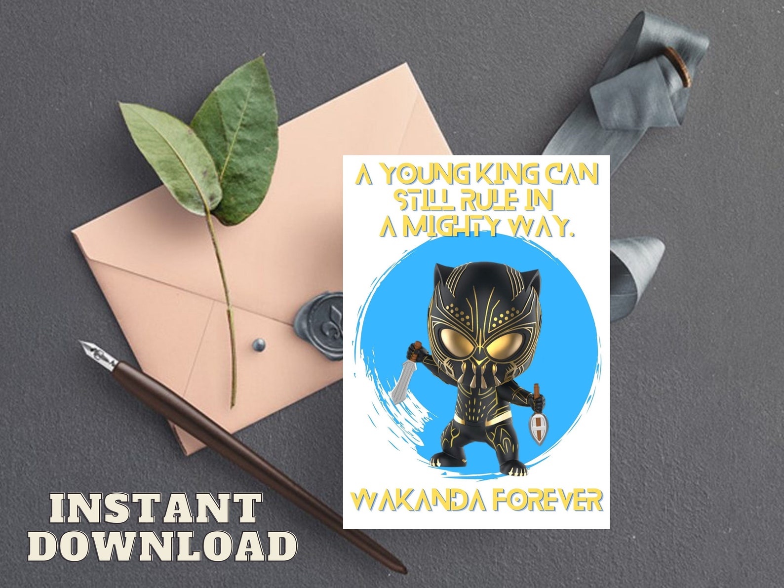 Black Panther Inspired Card for Birthday / Tarjeta | Etsy