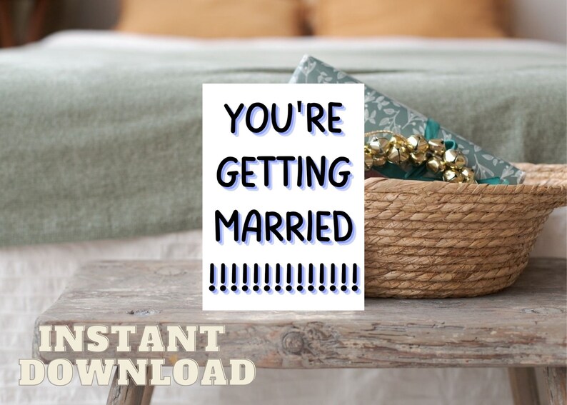 Funny Wedding Card Printable, Marriage Card for Bride, Just Married ...