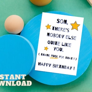 Tarjeta para hijo, IMPRIMIBLE, tarjeta para hijo, tarjeta de cumpleaños, tarjeta divertida para hija, tarjeta humorística, para nuestro hijo, cumpleaños de hijo, DESCARGA INSTANTÁNEA