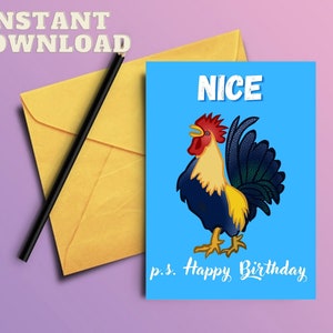 Cartão de aniversário para imprimir, cartão de galo, cartão travesso, cartão sujo, cartão para namorado, presente para namorado, aniversário de namorado, cartão LGBTQ, cartão gay