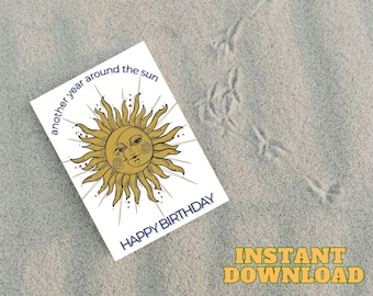 Ein weiteres Jahr rund um die Sonne Happy Birthday Boho Style Grußkarte