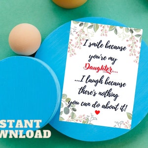 Daughter Birthday PRINTABLE Card, Card for Daughter, Birthday Card for ...