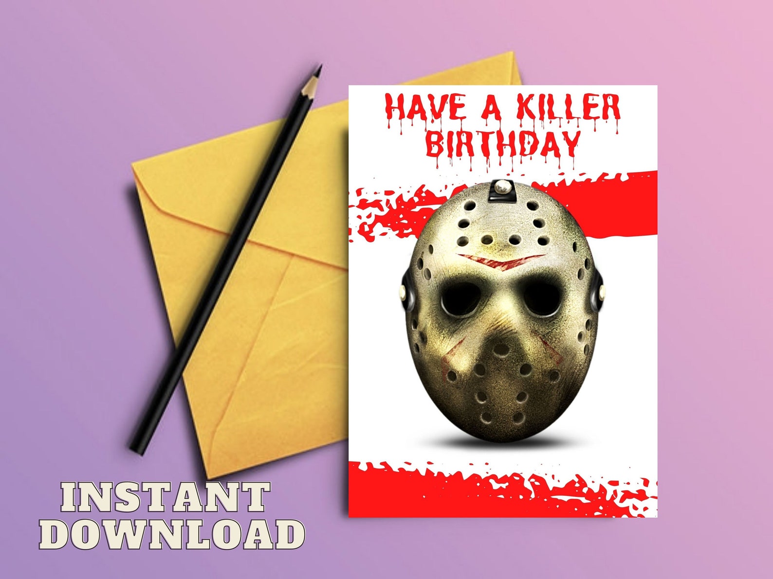 Jason Voorhees Inspired birthday card Friday the 13th funny Etsy