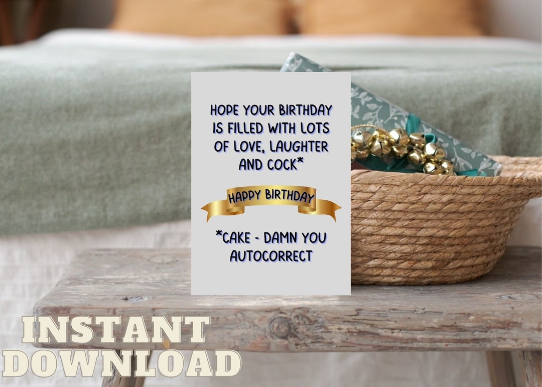 Funny Birthday PRINTABLE Card/ Rude Birthday Card/ Friend Greeting Card ...