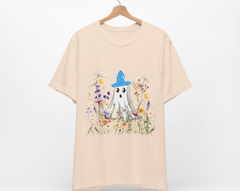 Niedliches Geist Shirt, Cottagecore Boho Geist Gemütliches Unisex Tshirt, Vintage Witchy Shirt, gruseliges Kleid, Geschenk für Sie, Herbstmode