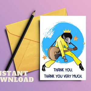 Tarjeta de Elvis / Tarjeta de Elvis Presley IMPRIMIBLE / Tarjeta de agradecimiento perro / regalo de elvis / muchas gracias / tarjeta de fan de elvis /