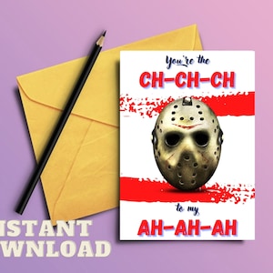Camp Crystal Lake, Horror Greeting Card, Horror Movie Love Card, Spooky Greeting Card, INSTANT DOWNLOAD