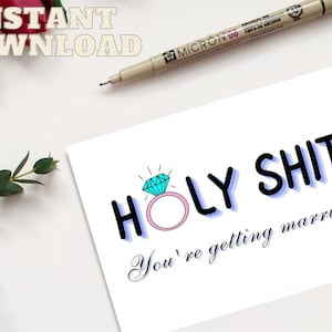 Cartão de noivado engraçado para impressão - Cartão de casamento engraçado para noiva - Você vai se casar - DOWNLOAD INSTANTÂNEO