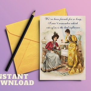 Carte imprimable meilleurs amis - voeux d'anniversaire hilarants pour amie, carte Bestie BFF drôle, humour amusant