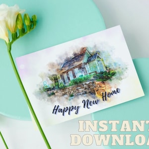 New home PRINTABLE card - Moving away gift - New house greeting card