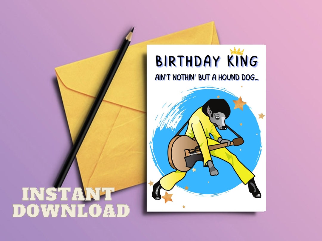 Elvis birthday card greeting card printable funny birthday card for