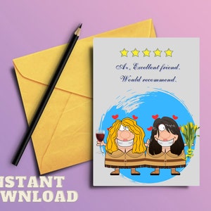 Five Star Friend Greetings Card PRINTABLE