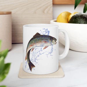Taza de cerámica con temática de pesca, regalo perfecto para pescadores y amantes de la pesca, ideal para cumpleaños, Navidad o uso diario.