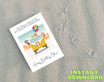 Personalized Adventure Birthday Card for Partner – Romantic Custom Digital Download