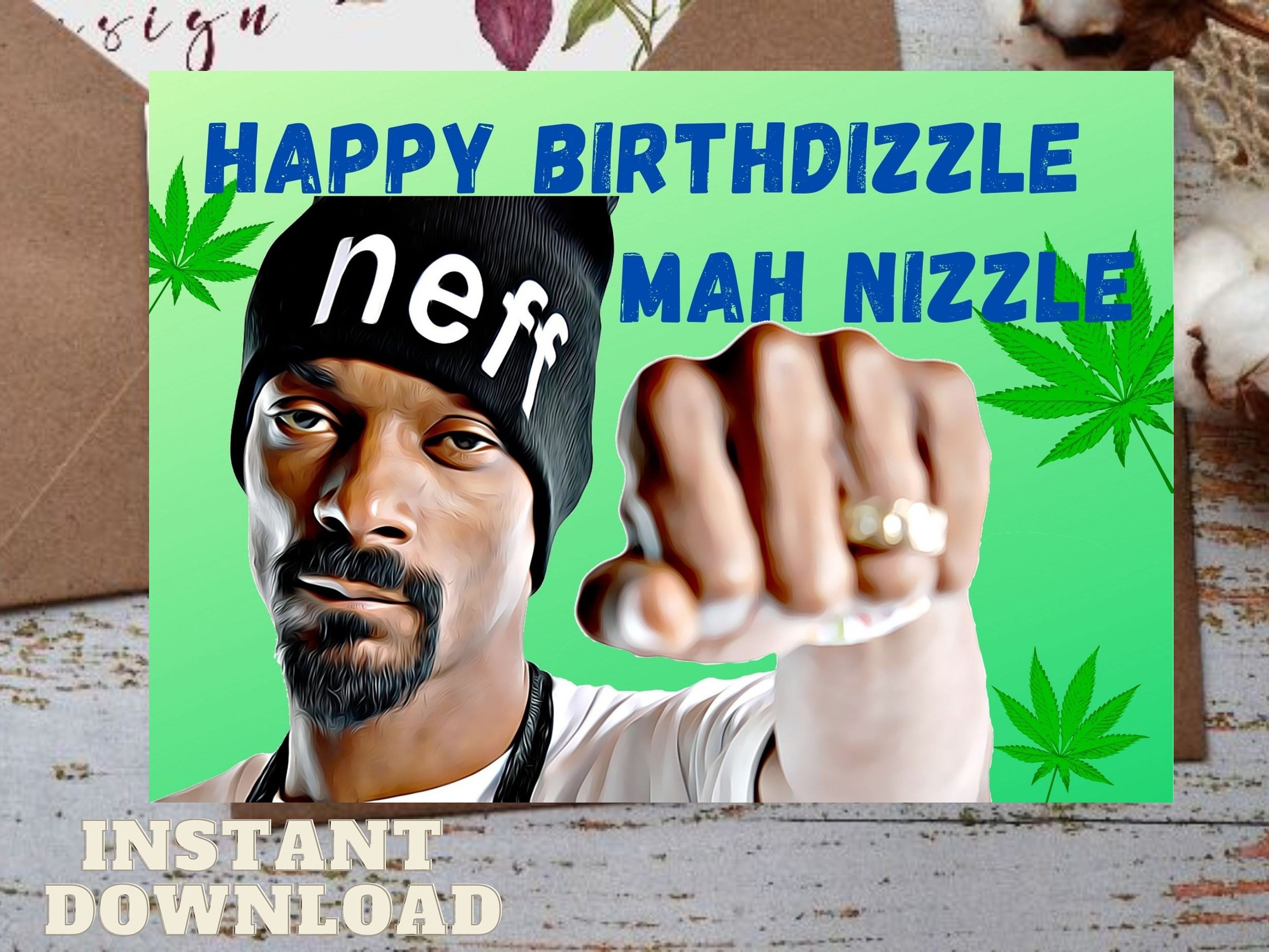 Snoop Dogg Inspired Birthday Card PRINTABLE Snoop Dogg Card Etsy UK