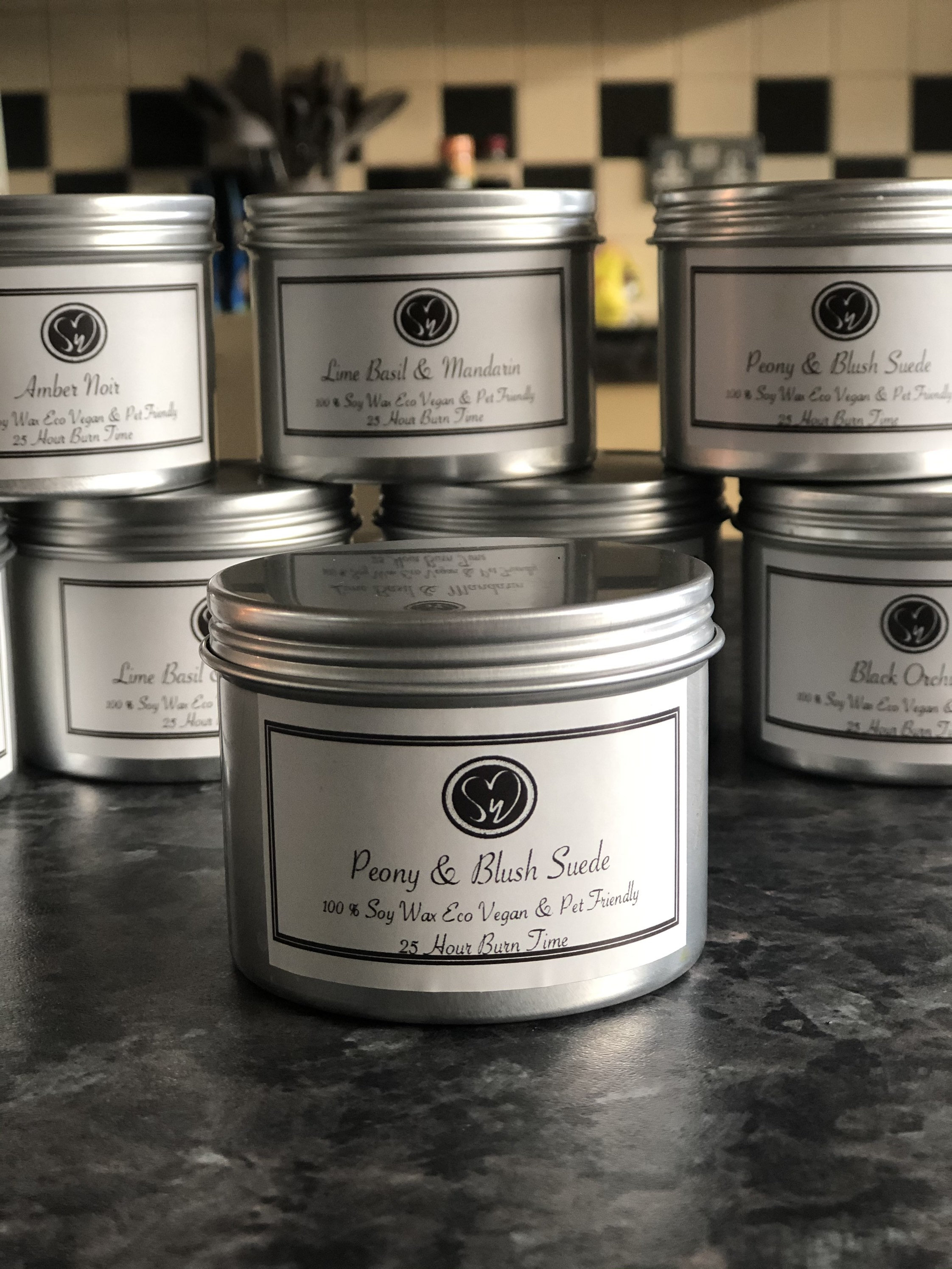 4oz Soy Vegan Candle Tins Various scents Etsy